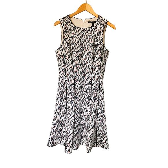 White House Black Market Printed Scuba Sleeveless Dress Size 8 NWT Multicolor - Picture 7 of 7